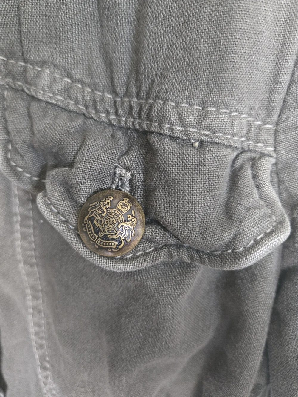 Free People• Emilia Military Utility Jacket with Lace Hem In Bitter Olive.Sz XS - Picture 11 of 16